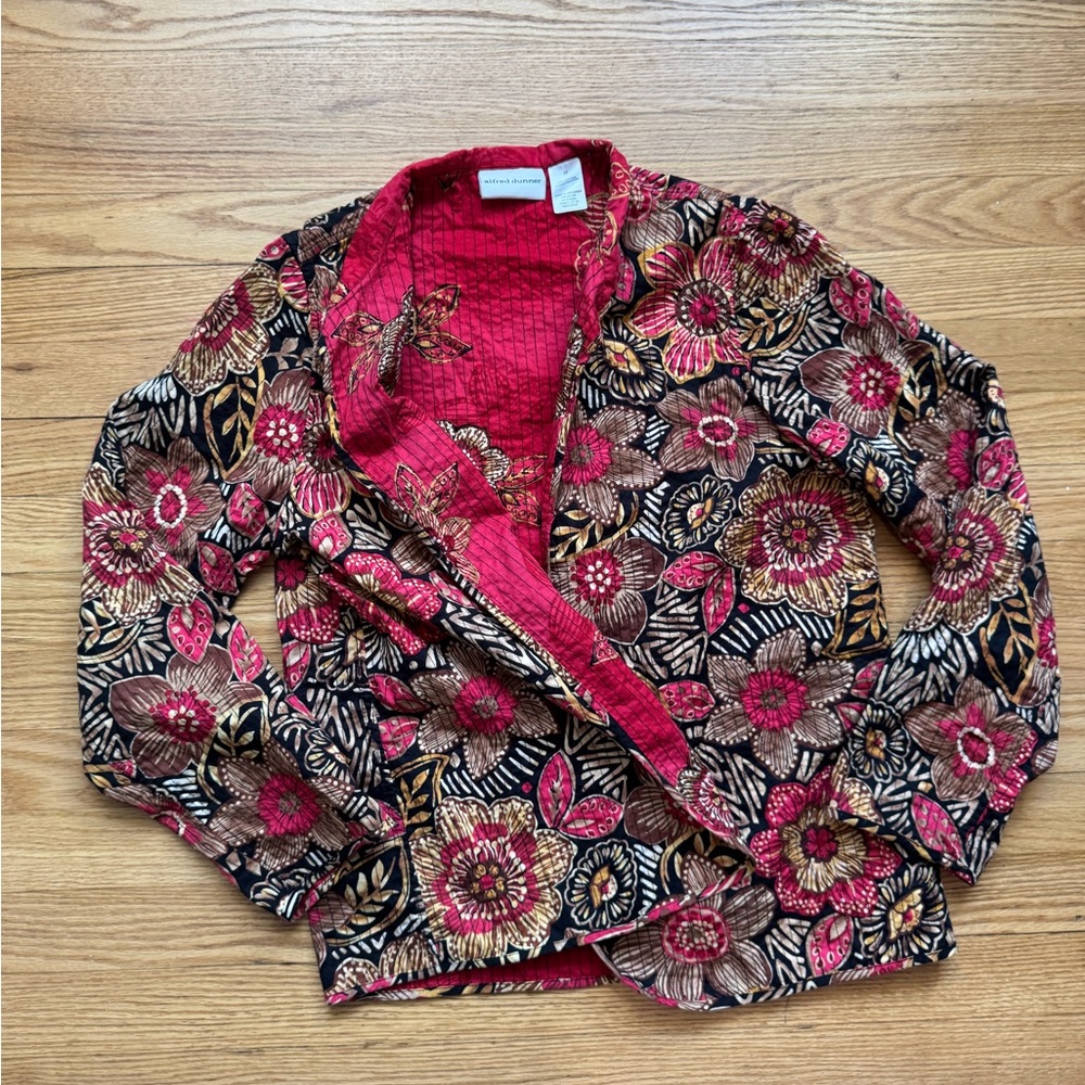 Alfred Dunner Red and Black Floral Jacket